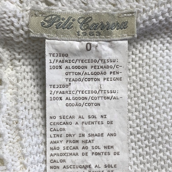 Pili Carrera White Lace Cotton Crochet Baby Blanket - Picture 5 of 6